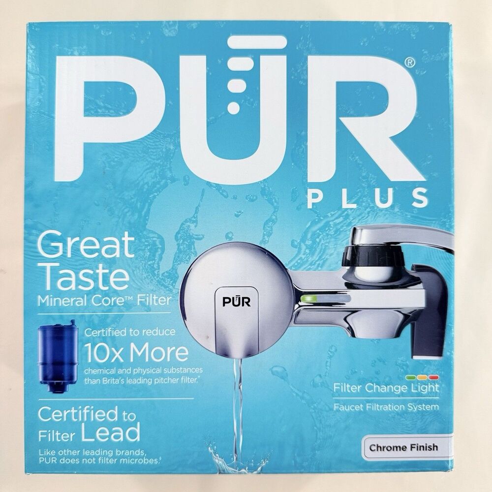 PUR PLUS Horizontal Faucet Mount Filtration System PFM400H - Chrome, Fits Most